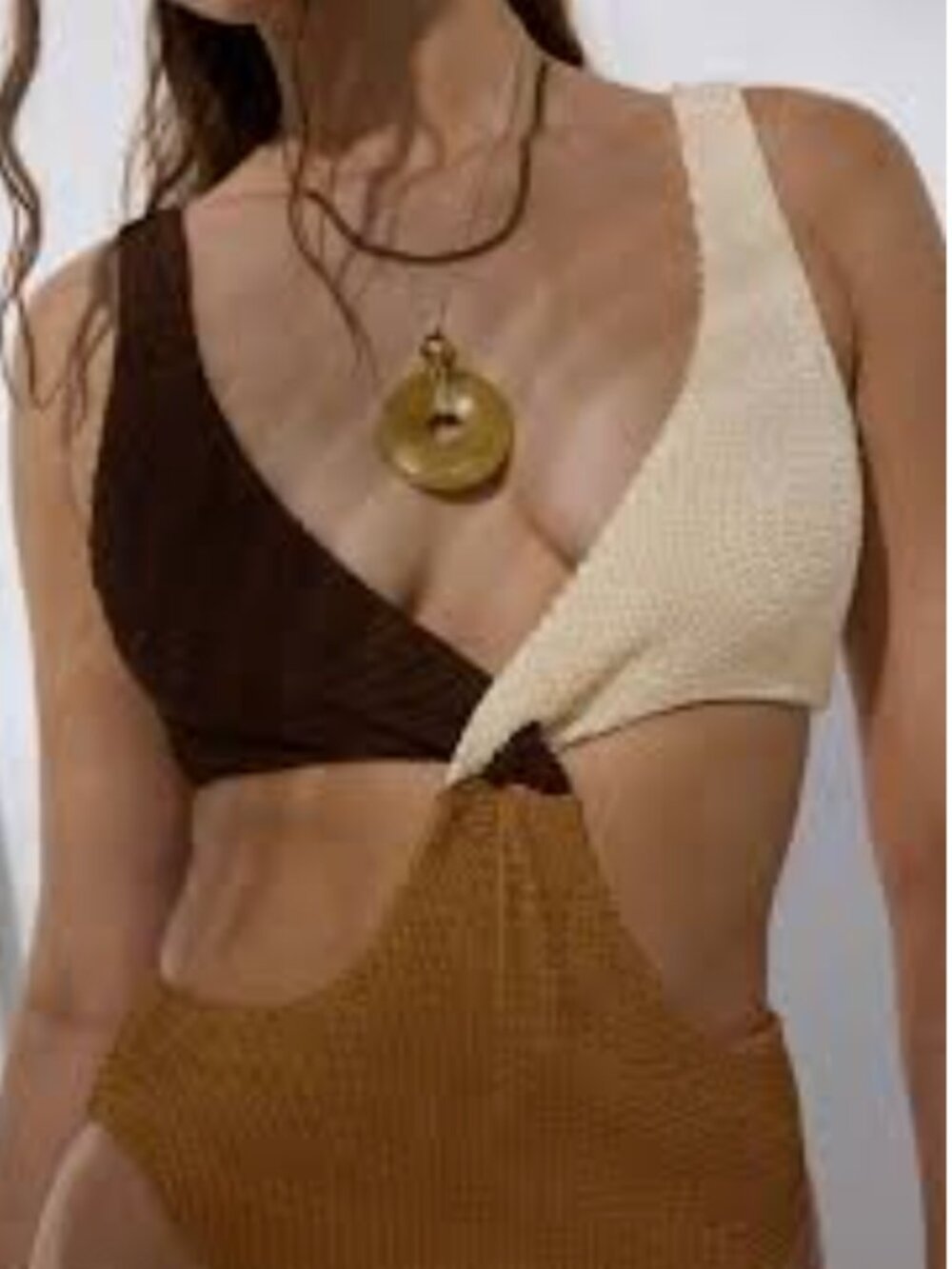 Free People Women's It's Now Cool "The Vee Crimp" One Piece Swimsuit XL NWT - Picture 2 of 6